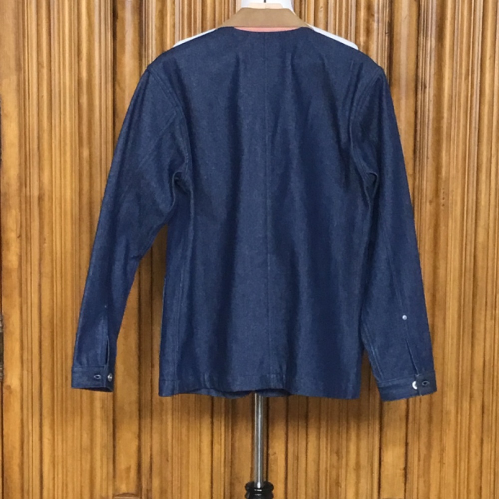 Iron & Resin Navy Blue Field Jacket with Tan Collar - Picture 5 of 16